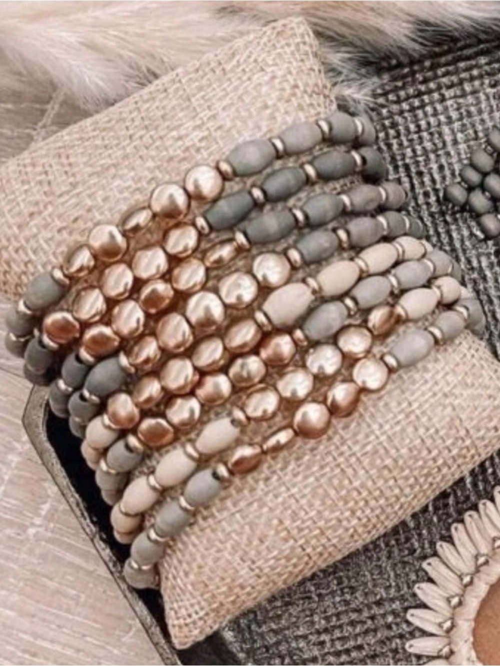 New Plunder Design Layered Beaded Stretch Bracelet Set